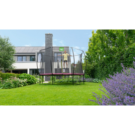 Trampolina ogrodowa z siatką zabezpieczającą Silhouette 244 cm różowa