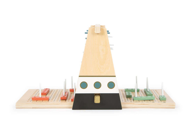 Drewniana gra strategiczna statki dla dzieci