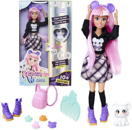 Zestaw Lalka Kawaii Hi Cora z figurką myszki Kurumi + akcesoria i książeczka do pobrania
