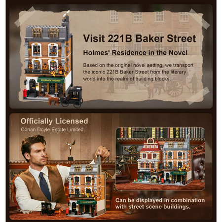 Klocki konstrukcyjne Pantasy Sherlock Holmes Baker Street 221B 3047 elementów