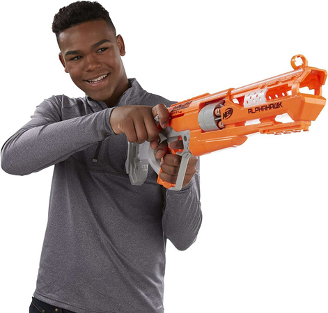 OUTLET NERF N-Strike Elite wyrzutnia Alphahawk 10 strzałek USZKODZONE OPAKOWANIE