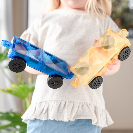 CONNETIX Rainbow Car Pack Kreatywne klocki magnetyczne 2 pojazdy