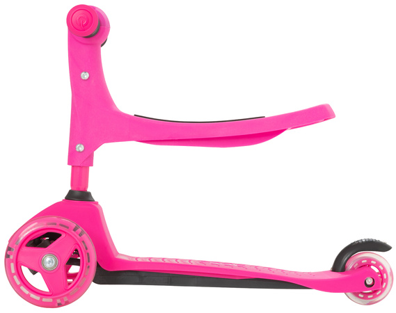 Evo Regulowana Trójkołowa Hulajnoga dla Dzieci 2w1 Jeździk Cruiser z Siedziskiem Różowy