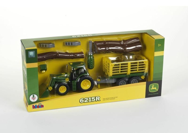 Klein 3906 John Deere Traktor z dwiema przyczepami Do skręcania