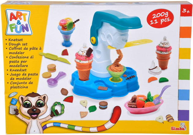 OUTLET Kolorowe lody lodziarnia zestaw masa plastyczna i akcesoria 11 elementów USZKODZONE OPAKOWANIE