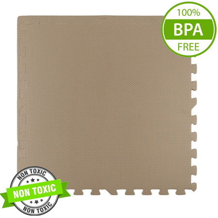 Mata piankowa podłogowa Humbi 120x60 Duże puzzle piankowe wodoodporne bezpieczne 2 szt. Jasnobeżowy