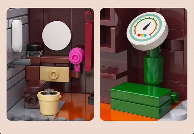 Klocki Konstrukcyjne CaDA Budynek łaźnia Sento w japońskim stylu światło LED 1249 elementów C66012W