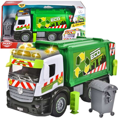 Śmieciarka Eco Mercedes Benz + akcesoria światło/dźwięk
