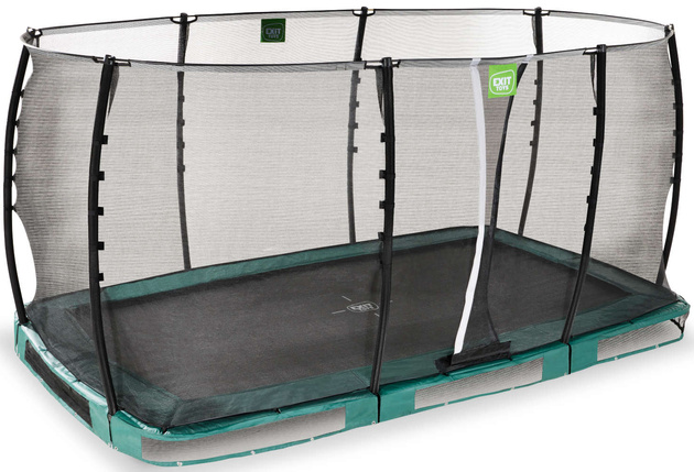 Trampolina ogrodowa z siatką zabezpieczającą do gruntu Allure Classic 244x427 cm zielona