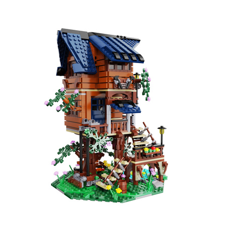 Klocki konstrukcyjne CaDA Zestaw Cztery Pory Roku Świecący domek na drzewie 1155 elementów światło LED