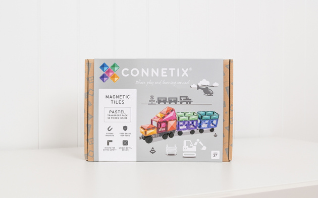 CONNETIX Pastel Transport Pack Kreatywne klocki magnetyczne 50 elementów
