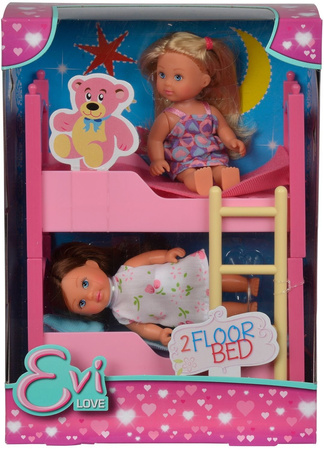 Evi Love Zestaw 2 lalki i łóżko dwupiętrowe + akcesoria