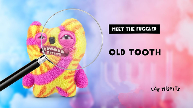 FUGGLER Pluszowy Potwór Old Tooth Maskotka Śmieszek Żółty 22 cm