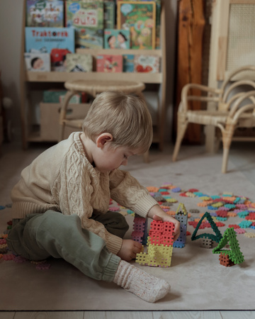 Klocki konstrukcyjne Mini Waffle zestaw w pastelowych kolorach 300 elementów Marioinex