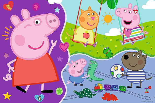 Puzzle Giant 3w1 15 elementów Poznaj wesołą Świnkę Peppę