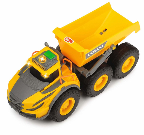 Żółty Pojazd budowlany Wywrotka samochód Volvo z ruchomymi elementami światło i dźwięk