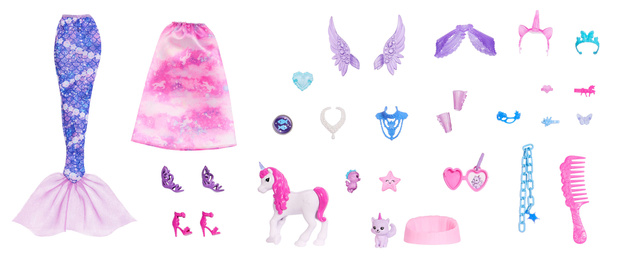 Barbie Kalendarz Adwentowy zestaw z lalką i akcesoriami 24 elementy