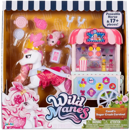 Wild Manes Zestaw Konik Figurka Candi wózek ze słodkościami + akcesoria 22 elementy