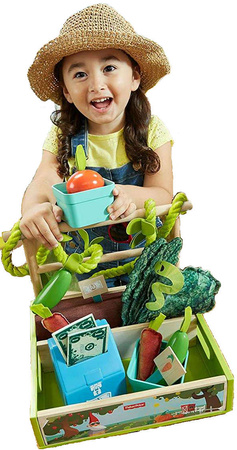 Supermarket Sklep Stragan Dla Dzieci Drewniany Kasa Owoce + Akcesoria Fisher-Price