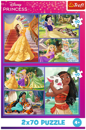 Puzzle Trefl 2 x 70 Księżniczki Disney Bajkowe dni Disney Princess