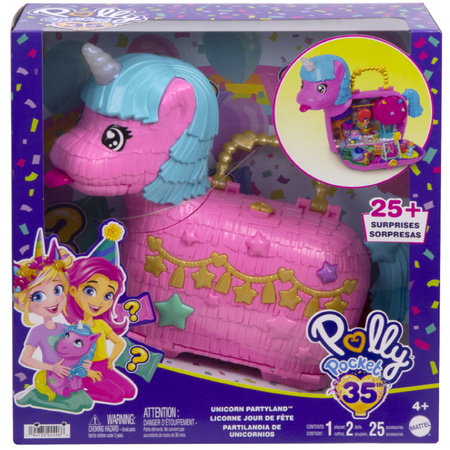 Polly Pocket Zestaw kompaktowy Jednorożcowe Urodziny Unicorn Partyland minilalki figurki i akcesoria
