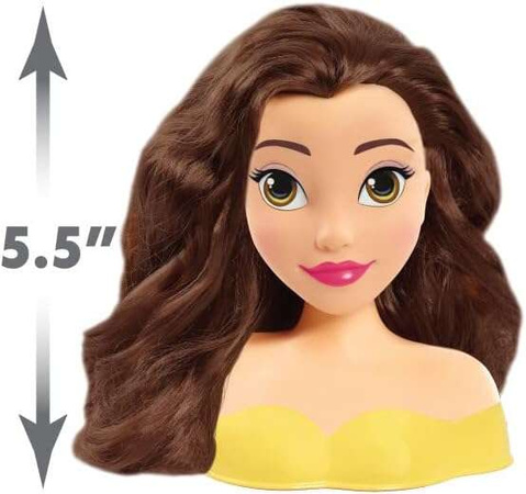 OUTLET Lalka Głowa do czesania i stylizacji włosów Księżniczka Disney Bella Piękna i Bestia +szczotka USZKODZONE OPAKOWANIE