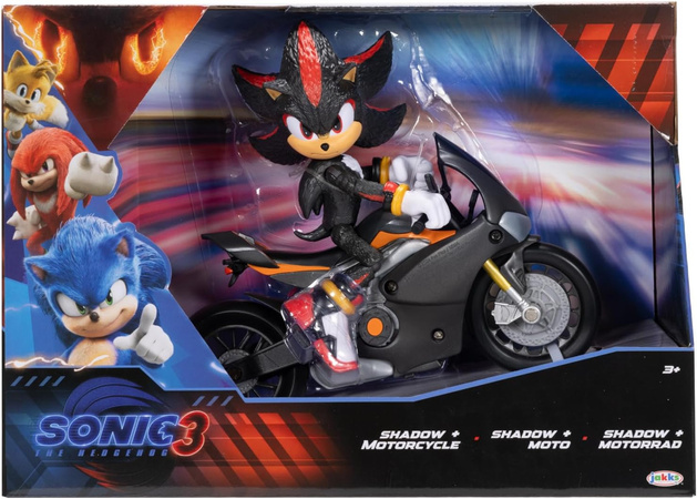 Mały Zestaw Sonic 3 The Hedgehog Figurka Shadow + czarny Motocykl