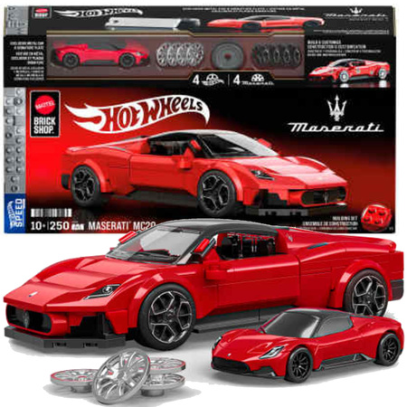 Hot Wheels Klocki Seria Speed Brick Shop Samochód Maserati MC20 250 elementów
