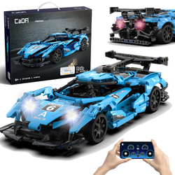 Klocki konstrukcyjne CaDA Zdalnie sterowany samochód sportowy 39 cm Auto wyścigowe Helios Wyścigówka Dual Mode RC Światła LED 419 elementów