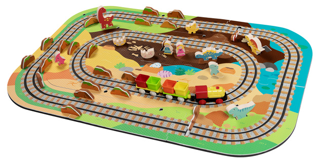 Mata Piankowa Deluxe 3D Park Dinozaurów - Zestaw Edukacyjny 61 Elementów 3W1 Dino Park