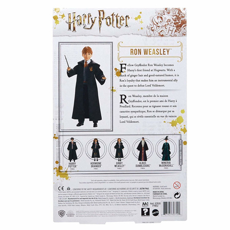 Harry Potter Lalka Ron Weasley ruchoma figurka z różdżką i szatą Gryffindor Hogwart