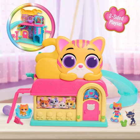 Disney Junior Superkoty Super Kitties Zestaw Plac zabaw Purr'n'Play + Figurki Kociaków Akcesoria Światło Dźwięk