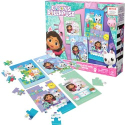 Drewniane puzzle Koci Domek Gabi 4 układanki