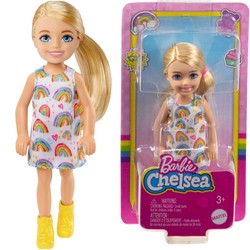 Barbie Chelsea lalka blondynka mała laleczka w sukience 15 cm