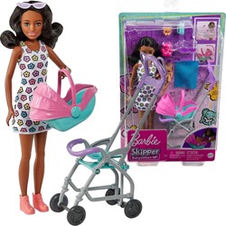 Barbie Opiekunka lalka Skipper zestaw wózek spacerówka