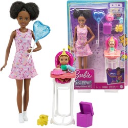 Barbie Opiekunka lalka Skipper zestaw z krzesełkiem do karmienia