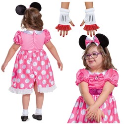 Disney kostium, strój karnawałowy Myszka Minnie dostosowany do dzieci z niepełnosprawnością 109-123 cm (5-6 lat) 