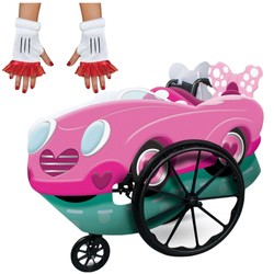 Disney kostium, strój karnawałowy Myszka Minnie na wózek inwalidzki + rękawiczki