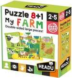 Duże Puzzle dwustronne Montessori 8+1 Moja Farma 32 elementów