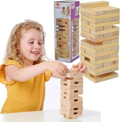 Gra zręcznościowa Chwiejąca wieża Jenga klocki drewniane