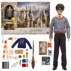 Harry Potter Kalendarz Adwentowy Lalka Harry + akcesoria dekoracje ubrania tło 25 elementy