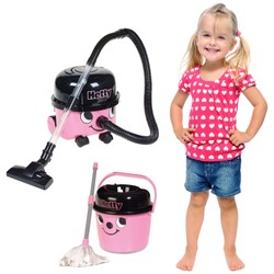 Hetty Zabawkowy odkurzacz z funkcją ssania Wiaderko i mop zabawkowy dla dzieci różowe urządzenie