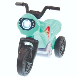 Jasnozielony Trójkołowy motorek jeździk biegowy dla dzieci