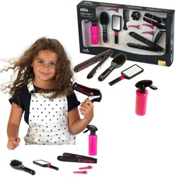 KLEIN 5873 Zestaw fryzjerski BRAUN dla dzieci suszarka prostownica