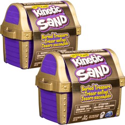 Kinetic Sand piasek kinetyczny Zaginiony skarb skrzynia akcesoria - zestaw 2 sztuk