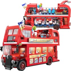 Klasyczny londyński turystyczny autobus z klocków 1770 elementów