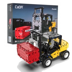Klocki konstrukcyjne CaDA Forklift Wózek widłowy z kontenerem 25 cm 388 elementów