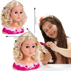 Lalka Duża Głowa do stylizacji czesania włosów Fryzjer Księżniczka Koralia Princess Coralie + paletka do makijażu dla dzieci