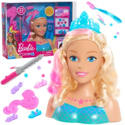 Lalka Głowa do czesania i stylizacji Syrenka Fryzjer Barbie Dreamtopia + akcesoria