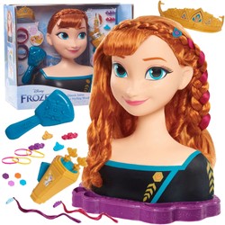 Lalka Głowa do czesania i stylizacji włosów Deluxe Księżniczka Disney Anna Kraina Lodu +akcesoria
